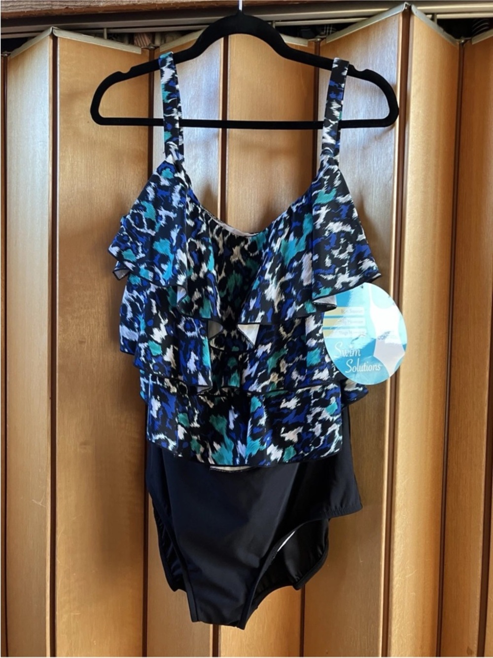 Women’s ' Ruffle Front One-Piece Swimsuit - Blue Multi